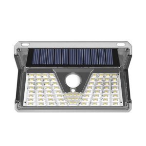 Foto principale Applique 73 Led Nero con pannello solare IP44 Bianco freddo 6500K con sensore crepuscolare e di movimento Elbat