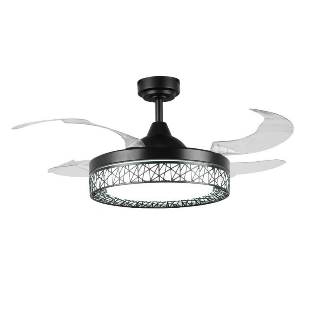 Lampadario Ventilatore da soffitto Black Aqua 36W illuminazione Led  regolabile con telecomando LEDme 