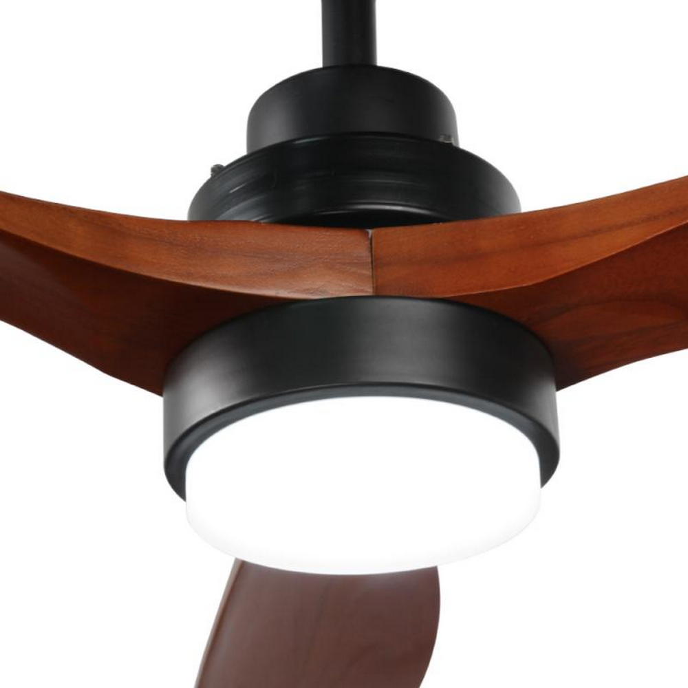 Lampadario Ventilatore da soffitto Black Wood 18W illuminazione Led regolabile con telecomando LEDme - Foto 2