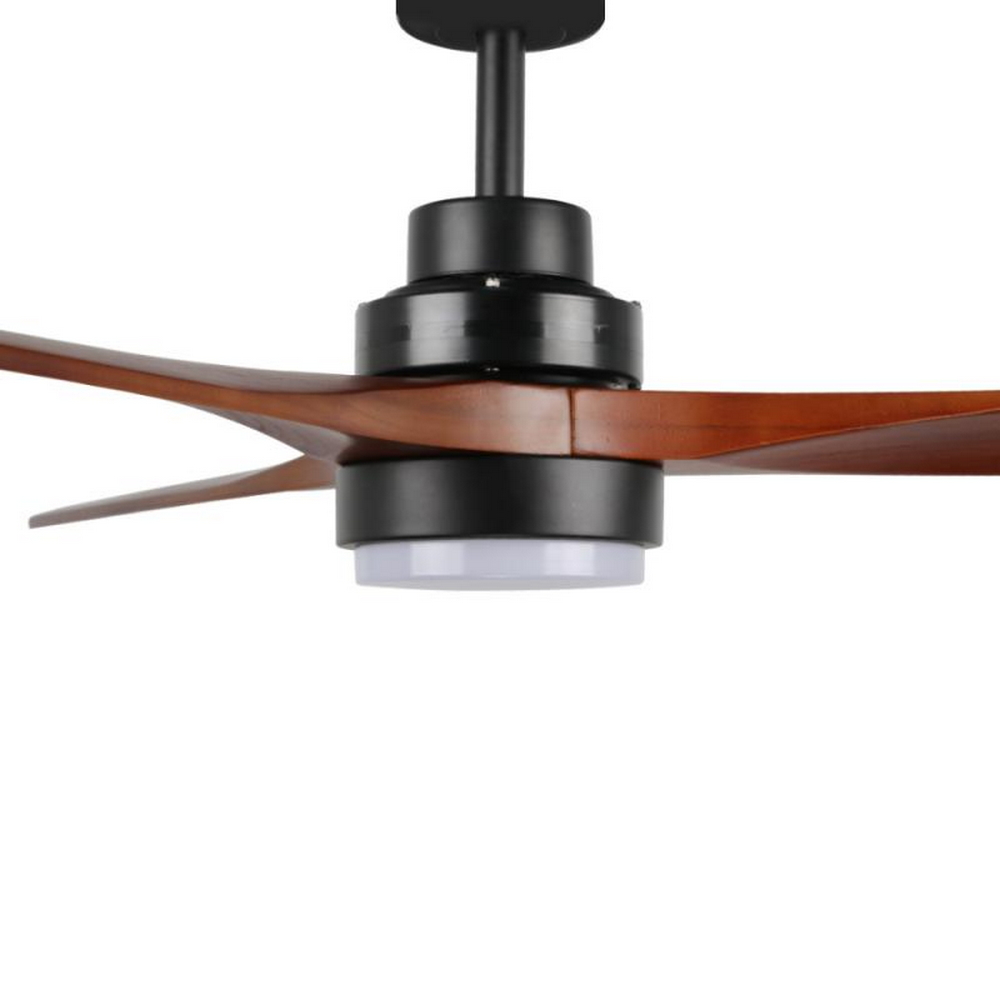 Lampadario Ventilatore da soffitto Black Wood 18W illuminazione Led regolabile con telecomando LEDme - Foto 3