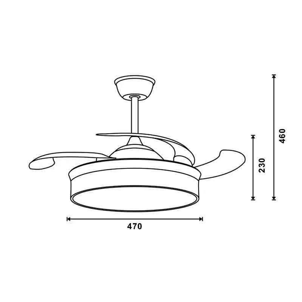 Lampadario Ventilatore da soffitto Messe 72W illuminazione Led regolabile con telecomando LEDme - Foto 1