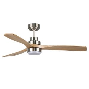 Foto principale Lampadario Ventilatore da soffitto Nickel Wood 18W illuminazione Led regolabile con telecomando LEDme