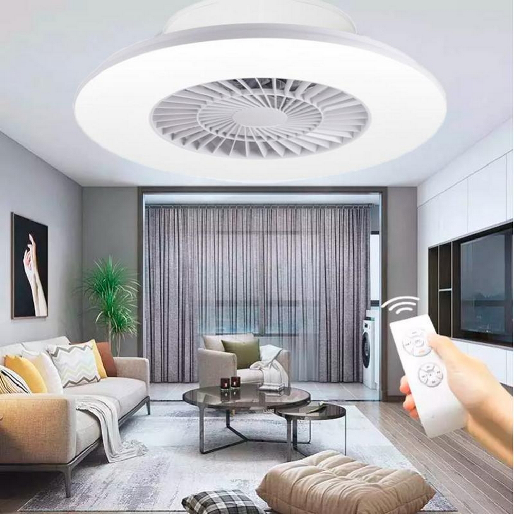 Lampadario Ventilatore da soffitto Withline 40W illuminazione Led regolabile con telecomando LEDme - Foto 4