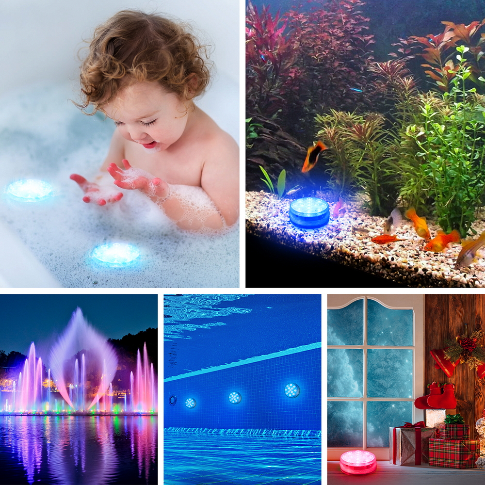 Luce Led per piscina RGB 0,25W con ventosa e telecomando confezione 2 pz Aigostar - Foto 7