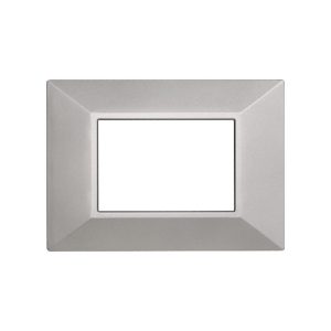 Foto principale Placca 3 moduli 503 in plastica argento Piramide compatibile BTicino Axolute