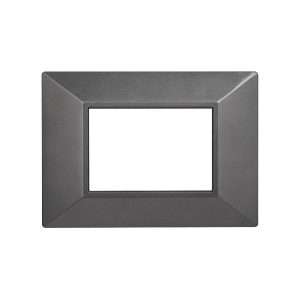 Foto principale Placca 3 moduli 503 in plastica grigia Piramide compatibile BTicino Axolute