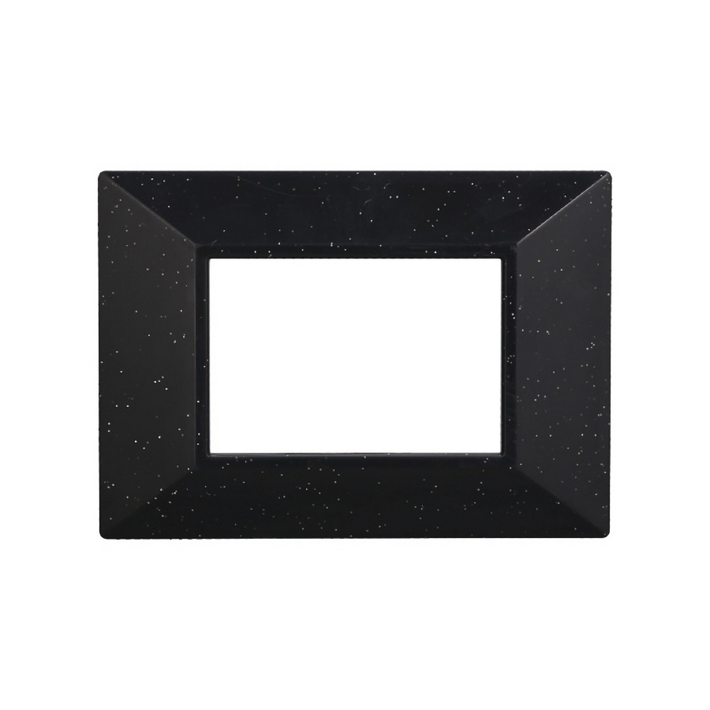 Foto principale Placca 3 moduli 503 in plastica nera brillante Piramide compatibile BTicino Axolute