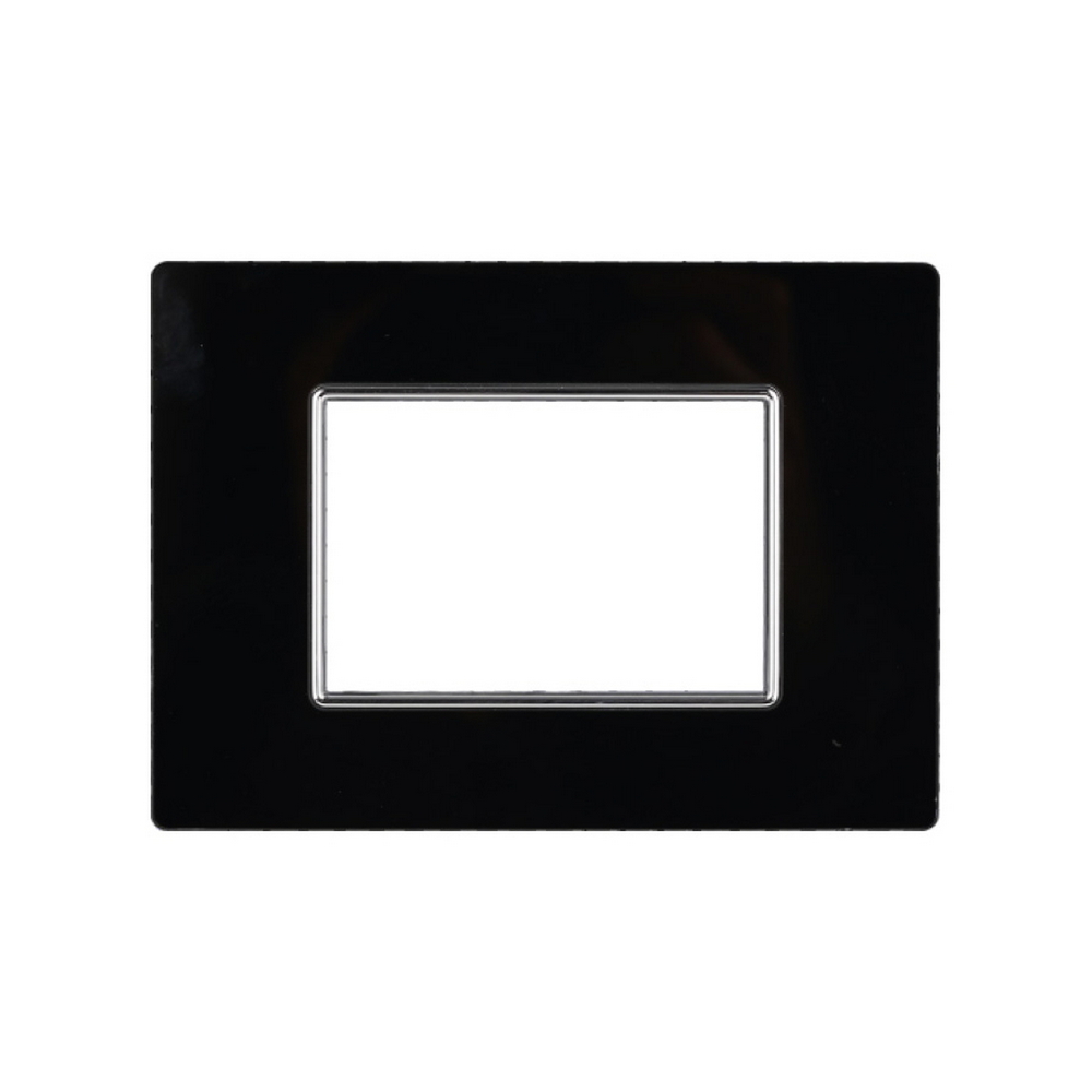 Foto principale Placca 3 moduli 503 in vetro nera compatibile BTicino Axolute