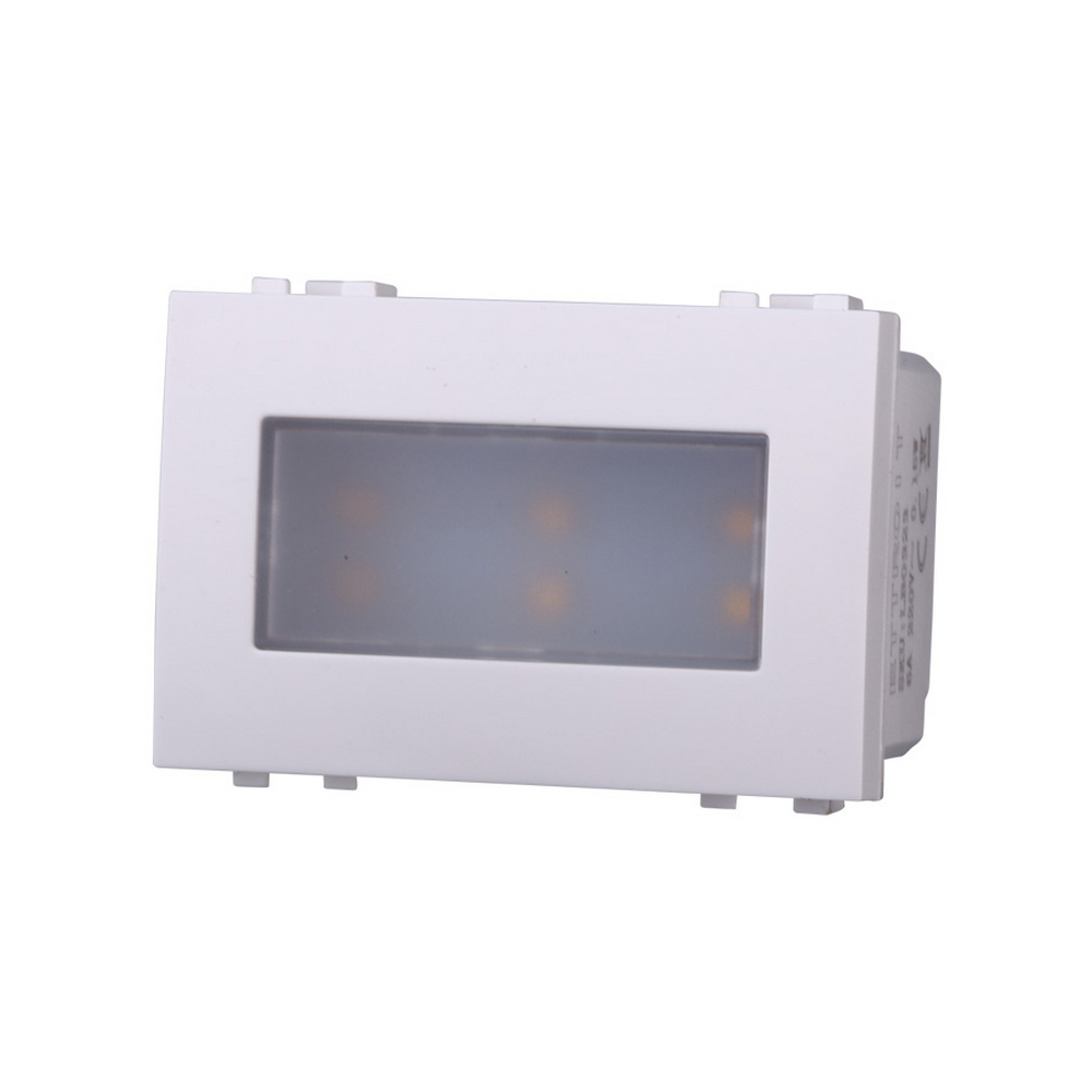 Foto principale Segnapasso Led 3 moduli 2,4W da incasso per scatola 503 bianco IP20 Bianco caldo 3000K compatibile BTicino Livinglight