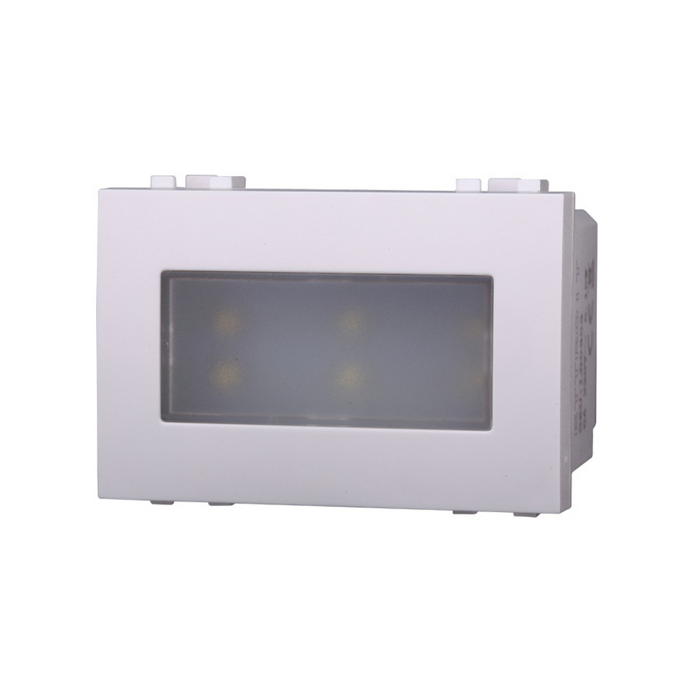 Foto principale Segnapasso Led 3 moduli 2,4W da incasso per scatola 503 bianco IP20 Bianco freddo 6000K compatibile BTicino Livinglight