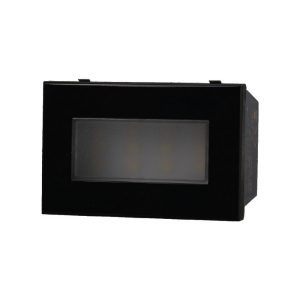Foto principale Segnapasso Led 3 moduli 2,4W da incasso per scatola 503 nero IP20 Bianco freddo 6000K compatibile BTicino Axolute
