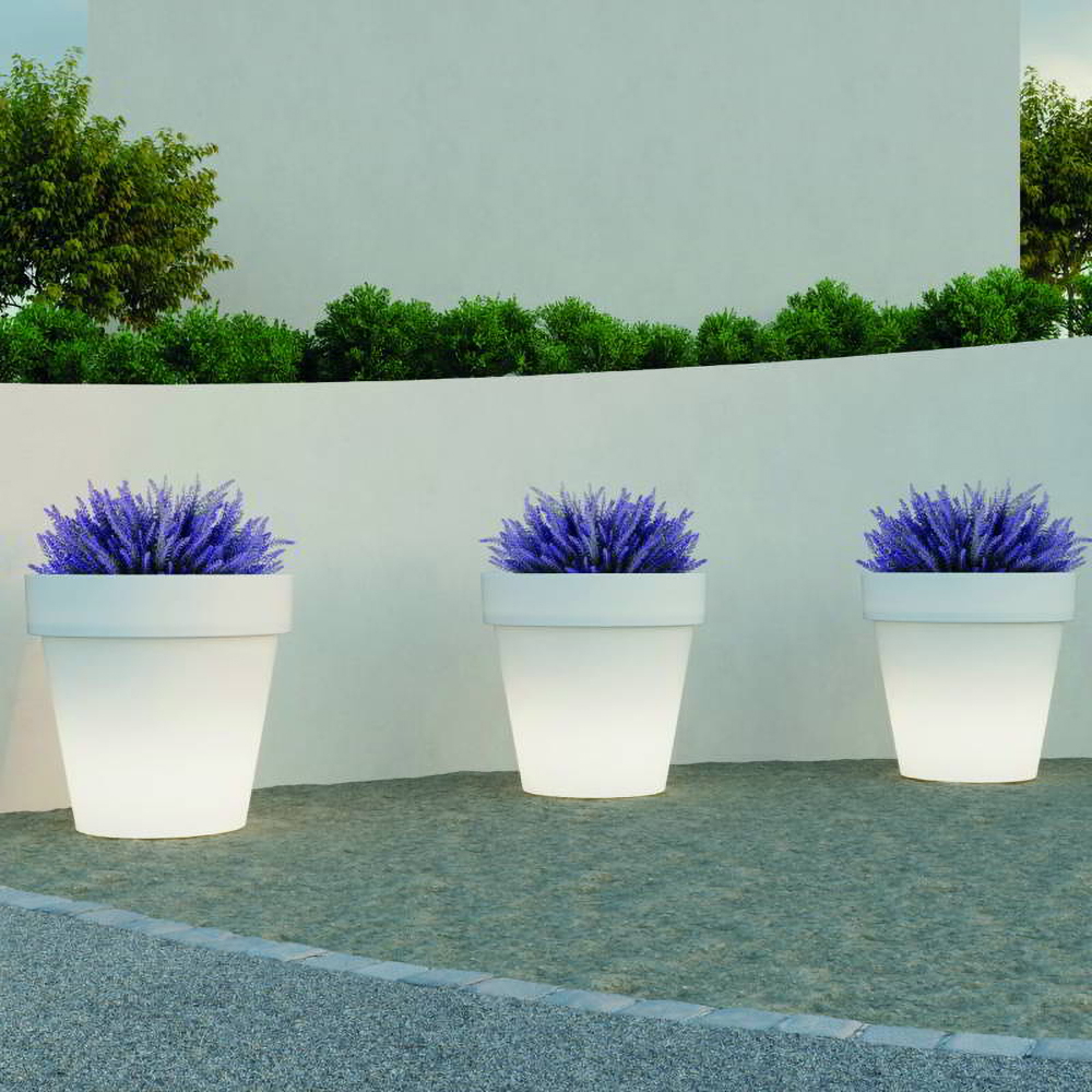 Vaso Led luminoso decorativo da giardino 1W RGBW 35,5×32,5 cm IP54 a batteria 1 lampada V-TAC - Foto 2