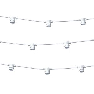 Foto principale Catena di luci lineare 10 metri per 10 lampadine E27 IP65 Bianca Wisdom