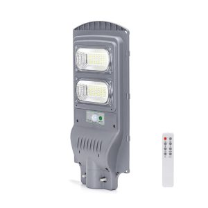 Foto principale Lampione stradale Led 100W Grigio con pannello solare IP65 Bianco freddo 6500K con sensore crepuscolare e di movimento Aigostar