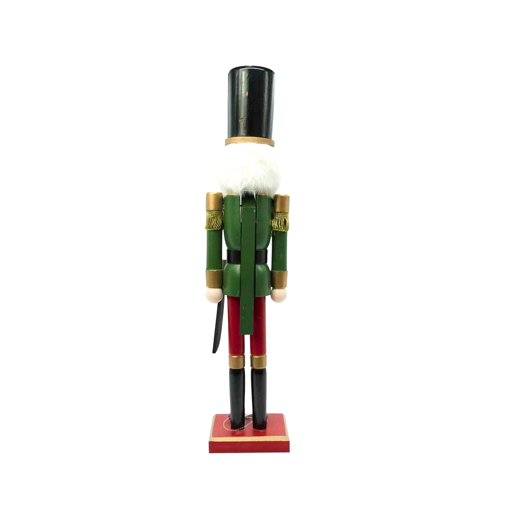 Schiaccianoci di Natale 60cm in legno Soldato con spada di colore verde e rosso Wisdom - Foto 2