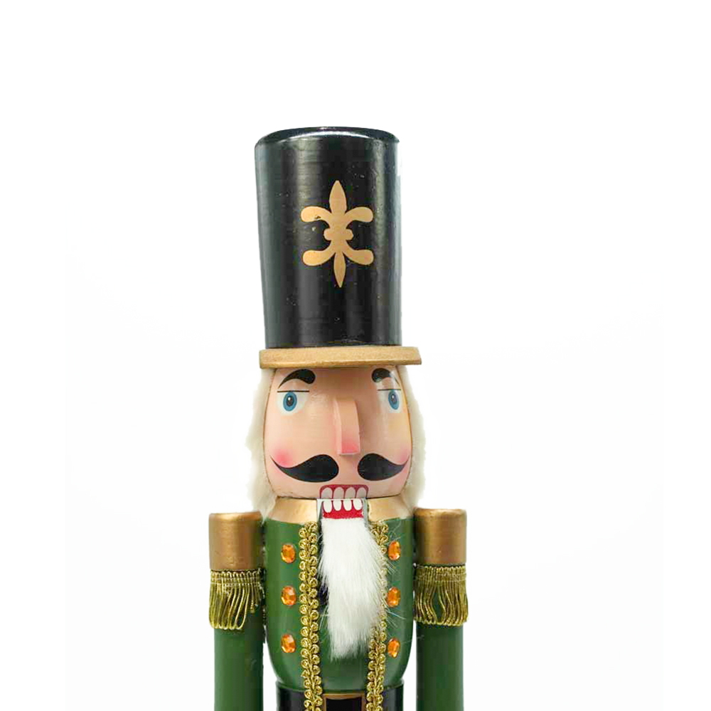 Schiaccianoci di Natale 60cm in legno Soldato con spada di colore verde e rosso Wisdom - Foto 3