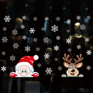 Foto principale Stickers adesivo di Natale per finestre con Babbo Natale e Renna Wisdom