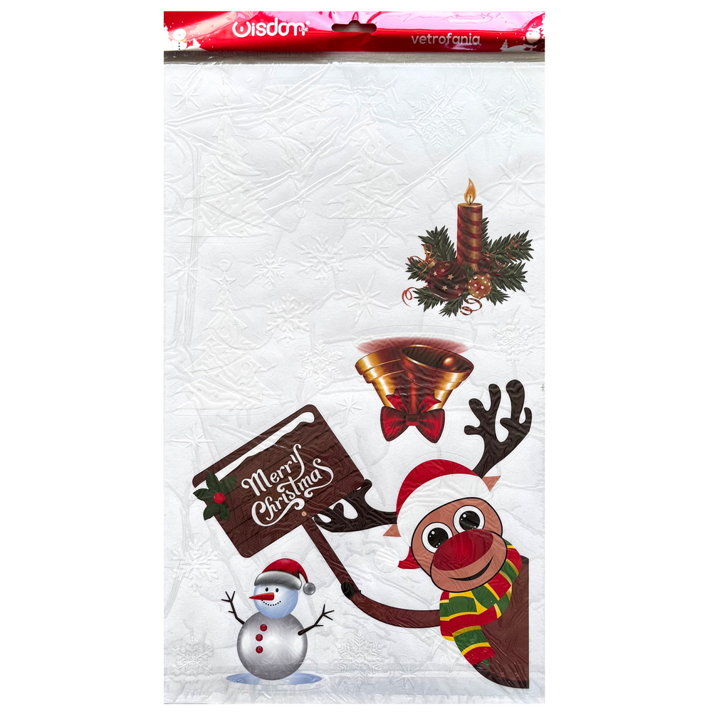 Stickers adesivo di Natale per finestre con Babbo Natale Pupazzo di neve e Renna Wisdom - Foto 2