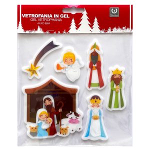 Foto principale Stickers Gel adesivo di Natale per finestre con personaggi del presepe Wisdom