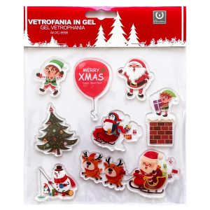 Foto principale Stickers Gel adesivo di Natale per finestre con personaggi natalizi Wisdom