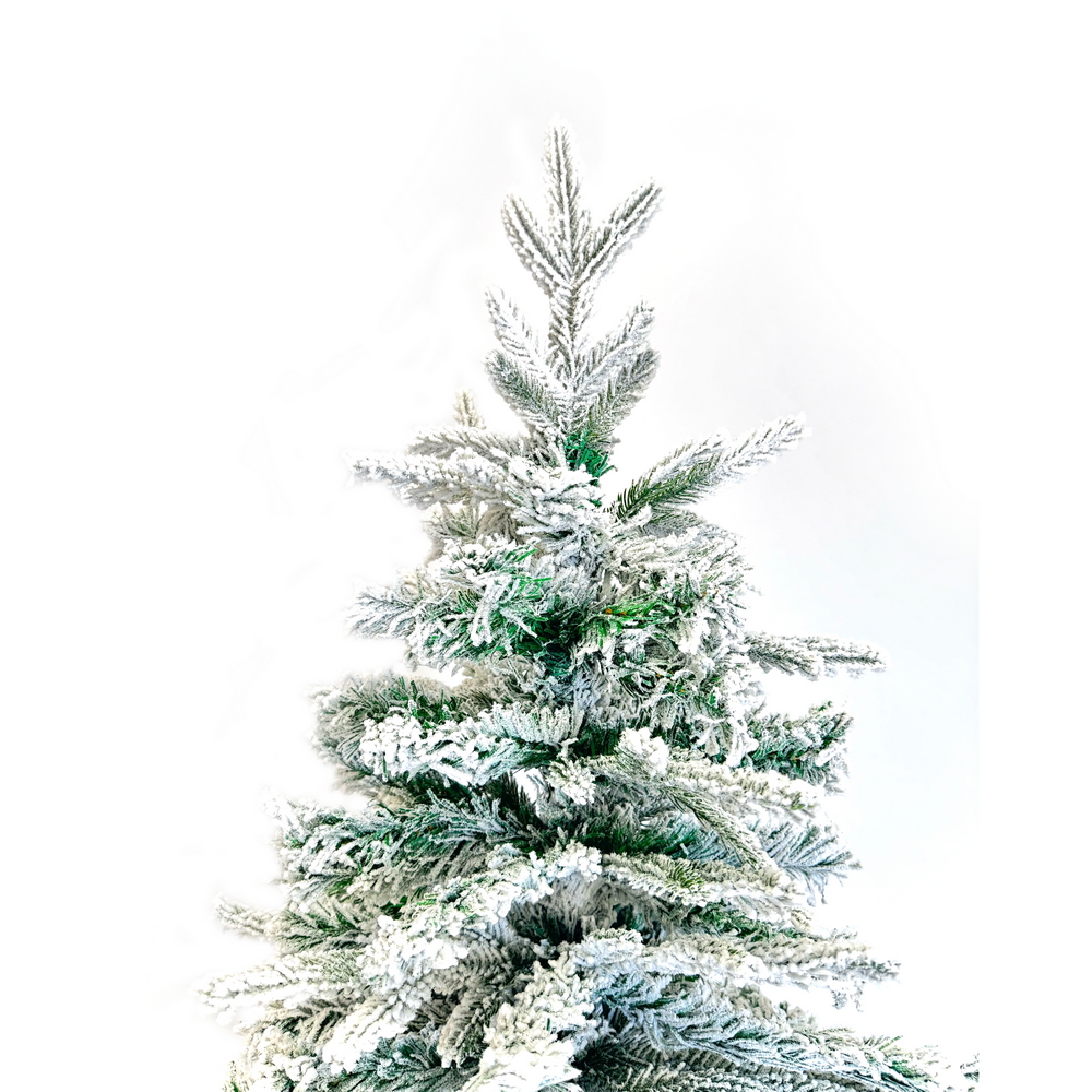 Albero di Natale innevato 210cm verde e bianco Wisdom