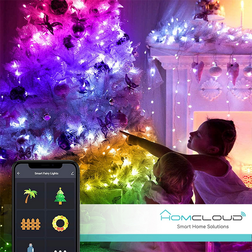 Catena di luci Led Smart Tuya WiFi 20 metri da 200 Led RGB-IC