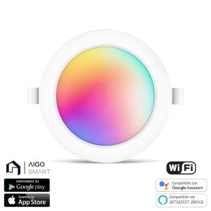 Foto principale Faretto Led da incasso Smart 15W WiFi RGB CCT luce regolabile e dimmerabile Aigostar