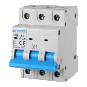 Foto principale Interruttore automatico magnetotermico modulare 3P 25A 6KA 380V Ettroit