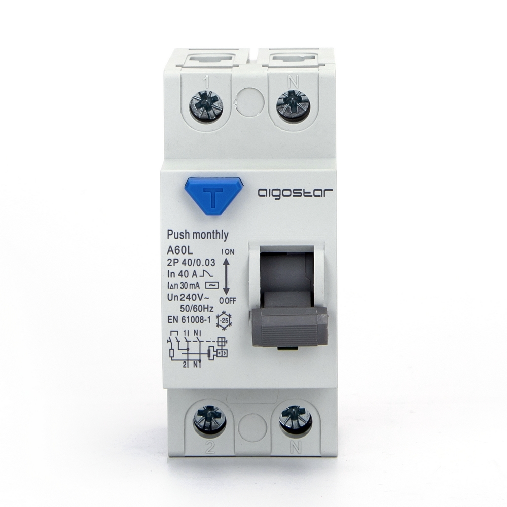 Bemko Interruttore Differenziale Salvavita 2 Poli, 30 MA, 25 A, Tipo AC, 240V, Certificazioni TÜV E CE, Modulare Per Quadro Elettrico