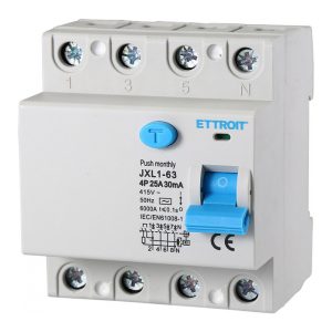 Foto principale Interruttore differenziale puro Salvavita modulare 4P 25A 30mA 6KA 380V Ettroit