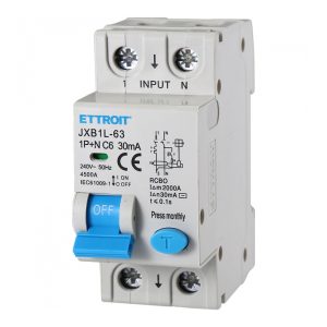 Foto principale Interruttore magnetotermico differenziale modulare 1P+N 6A 30mA 4.5KA 220V Ettroit