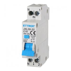 Foto principale Interruttore magnetotermico differenziale modulare compatto 1P+N 10A 30mA 4.5KA 220V Ettroit