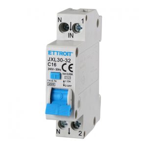 Foto principale Interruttore magnetotermico differenziale modulare compatto 1P+N 16A 30mA 4.5KA 220V Ettroit