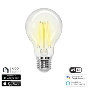 Foto principale Lampadina Led a Filamento Smart A60 E27 6W WiFi CCT luce regolabile e dimmerabile Aigostar