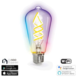 Lampadina Wi-FI RGB + Bianco caldo E14 C37 dimmerabile – Homcloud