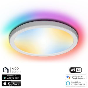 Foto principale Plafoniera Led Smart 19W WiFi RGB, CCT, luce regolabile e dimmerabile Aigostar