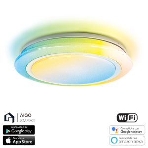 Foto principale Plafoniera Led Smart 24W CCT + 3W RGB WiFi luce regolabile e dimmerabile Aigostar