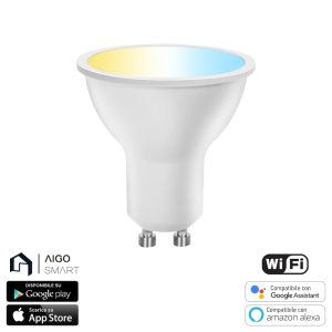 Foto principale Faretto Led Smart GU10 6W WiFi CCT luce regolabile e dimmerabile Aigostar