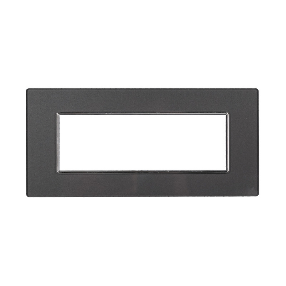 Foto principale Placca 6 moduli 506 in vetro grigia scura compatibile BTicino Axolute