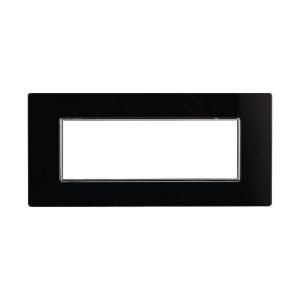 Foto principale Placca 6 moduli 506 in vetro nera compatibile BTicino Axolute