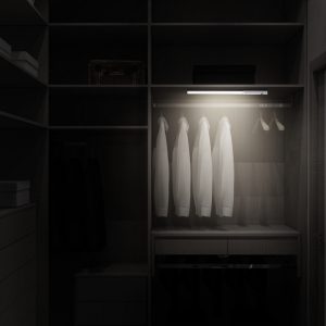 Luce per armadio - Illuminazione LED per armadio ricaricabile da interno a 31 LED, wireless, magnetica, dimmerabile, con sensore di movimento, luce LED per guardaroba, scale, cucina, corridoio, 4000K