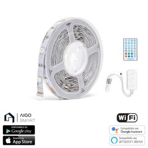 Foto principale Striscia Led Smart 12V 18W 5 metri WiFi RGB luce regolabile e dimmerabile con telecomando Aigostar