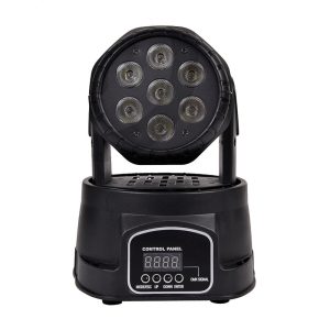 Foto principale Testa mobile motorizzata Mini Led Wash 70W (7x10W) RGBW DMX512 con telecomando Wisdom