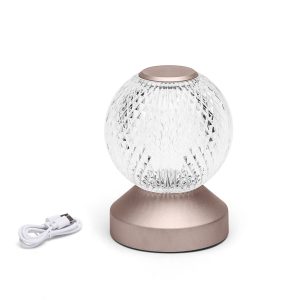 Foto principale Lampada da tavolo Led touch Sphere Beige 1W a batteria ricaricabile USB Type-C con luce regolabile Aigostar