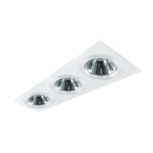 Foto principale Portafaretto orientabile AR111 da incasso 182x500mm Bianco Rettangolare 3 posti Novaline