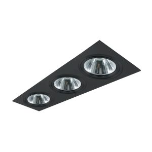 Foto principale Portafaretto orientabile AR111 da incasso 182x500mm Nero Rettangolare 3 posti Novaline