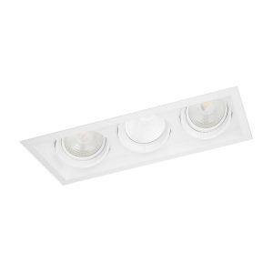 Foto principale Portafaretto orientabile AR111 da incasso 486x186mm Bianco Rettangolare 3 posti Novaline