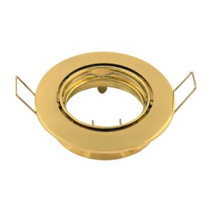 Foto principale Portafaretto orientabile GU10 / MR16 da incasso 83mm Oro Rotondo Novaline