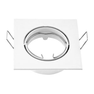 Foto principale Portafaretto orientabile GU10 / MR16 da incasso 83x83mm Bianco opaco Quadrato 1 posto Novaline