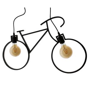 Foto principale Lampadario da soffitto Bicicletta Vintage Nero 2 x E27 M LEDME